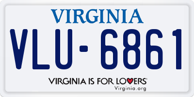 VA license plate VLU6861
