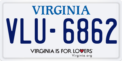 VA license plate VLU6862