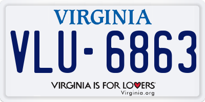 VA license plate VLU6863