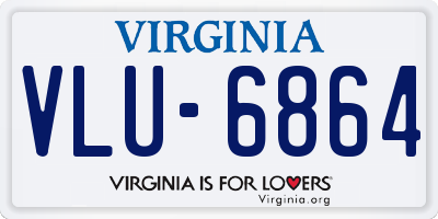 VA license plate VLU6864