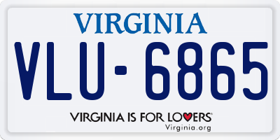 VA license plate VLU6865