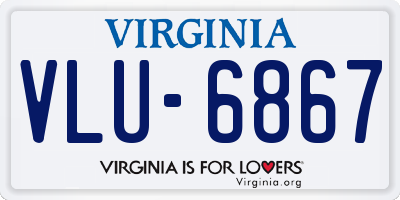VA license plate VLU6867