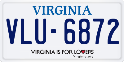 VA license plate VLU6872