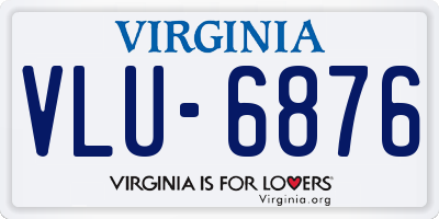 VA license plate VLU6876
