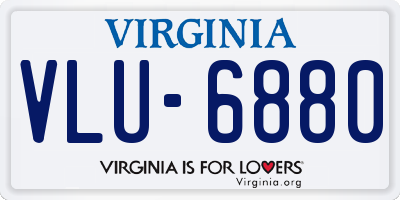 VA license plate VLU6880