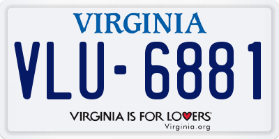 VA license plate VLU6881