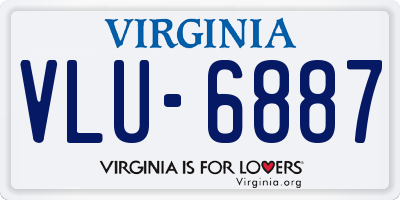 VA license plate VLU6887