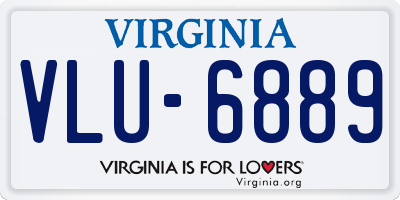VA license plate VLU6889