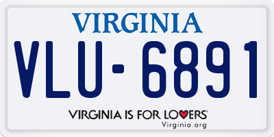VA license plate VLU6891