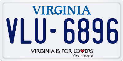 VA license plate VLU6896