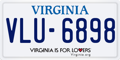 VA license plate VLU6898