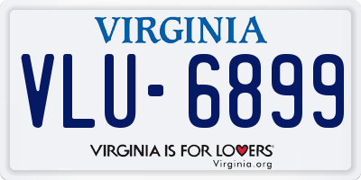 VA license plate VLU6899