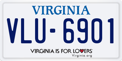 VA license plate VLU6901