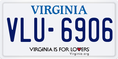 VA license plate VLU6906