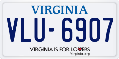 VA license plate VLU6907