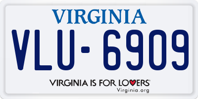 VA license plate VLU6909