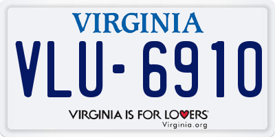 VA license plate VLU6910