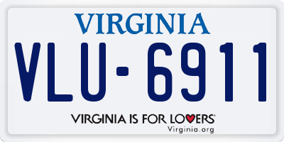 VA license plate VLU6911