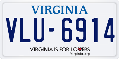 VA license plate VLU6914