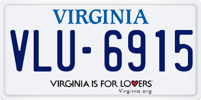 VA license plate VLU6915