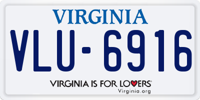 VA license plate VLU6916