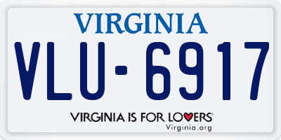 VA license plate VLU6917