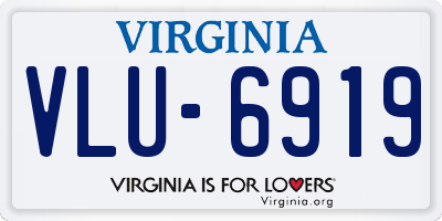 VA license plate VLU6919