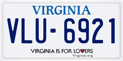 VA license plate VLU6921