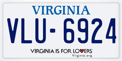 VA license plate VLU6924