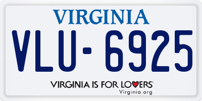 VA license plate VLU6925