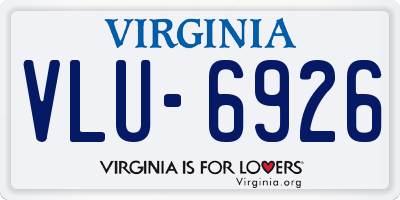 VA license plate VLU6926
