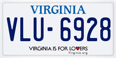 VA license plate VLU6928