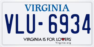 VA license plate VLU6934