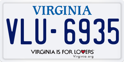 VA license plate VLU6935