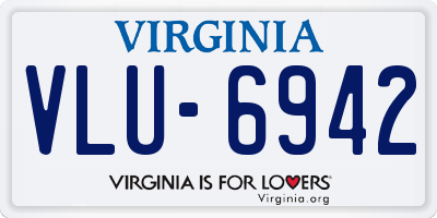 VA license plate VLU6942