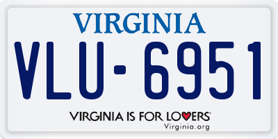 VA license plate VLU6951