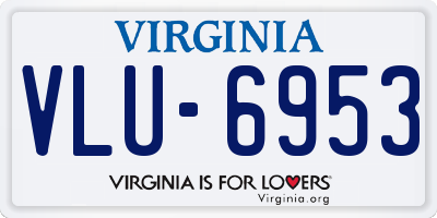 VA license plate VLU6953