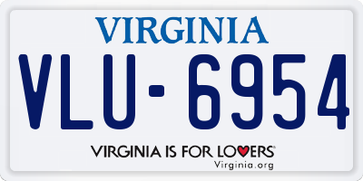VA license plate VLU6954