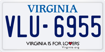 VA license plate VLU6955