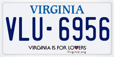 VA license plate VLU6956