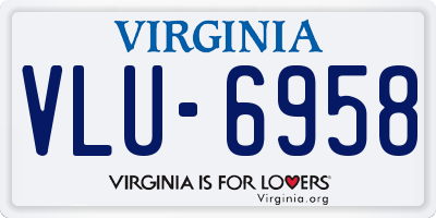 VA license plate VLU6958