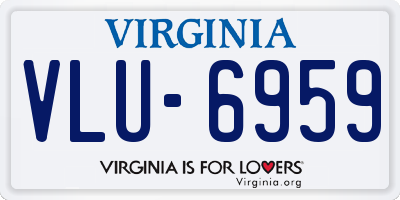 VA license plate VLU6959