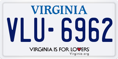 VA license plate VLU6962