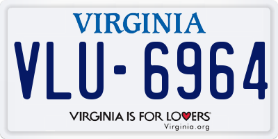 VA license plate VLU6964