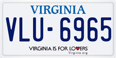 VA license plate VLU6965
