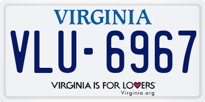 VA license plate VLU6967