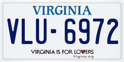 VA license plate VLU6972