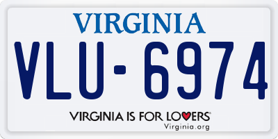 VA license plate VLU6974