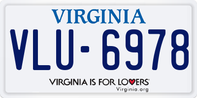 VA license plate VLU6978