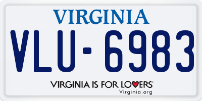 VA license plate VLU6983